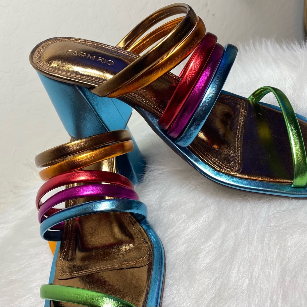 FARM Rio Multicolor Metallic Heels - Picture 2 of 9